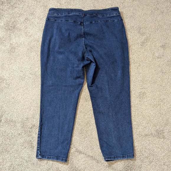 ALLISON DALEY Dark Blue Stretch Denim Pull-On Ankle Jeans; Size 20WS - Picture 2 of 3